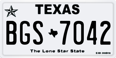 TX license plate BGS7042
