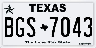 TX license plate BGS7043