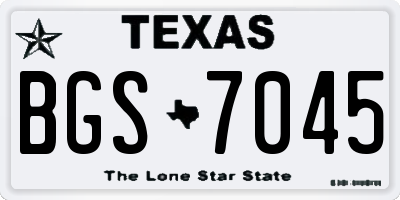 TX license plate BGS7045
