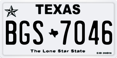 TX license plate BGS7046