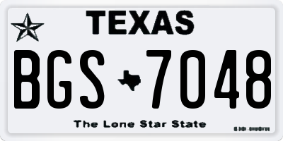 TX license plate BGS7048