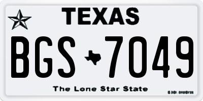 TX license plate BGS7049