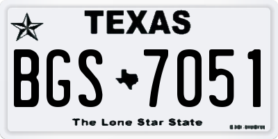 TX license plate BGS7051