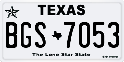 TX license plate BGS7053