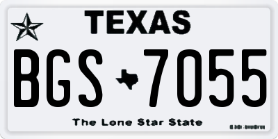 TX license plate BGS7055