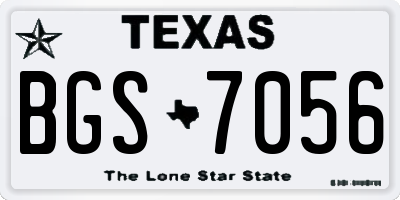 TX license plate BGS7056