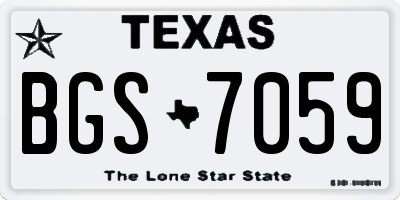 TX license plate BGS7059