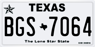 TX license plate BGS7064