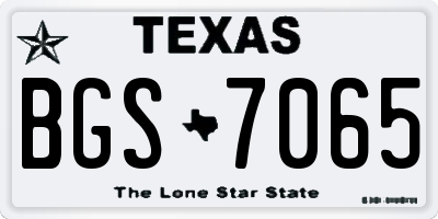 TX license plate BGS7065