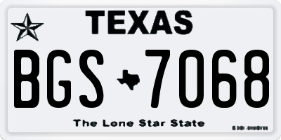 TX license plate BGS7068