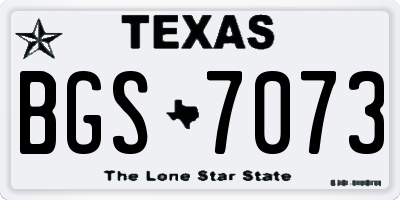 TX license plate BGS7073