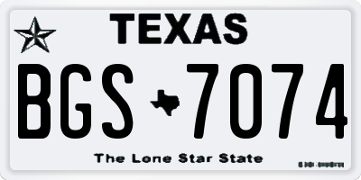 TX license plate BGS7074