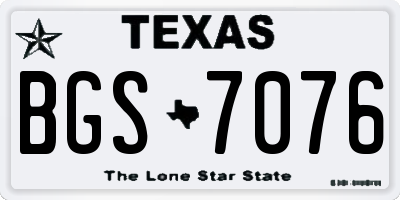TX license plate BGS7076