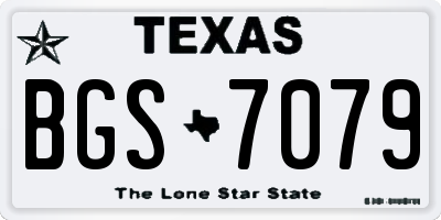 TX license plate BGS7079