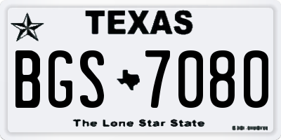 TX license plate BGS7080