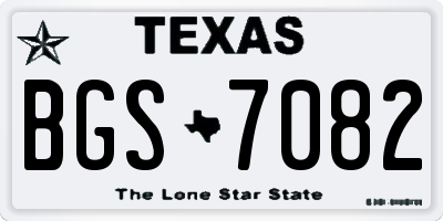 TX license plate BGS7082