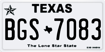 TX license plate BGS7083