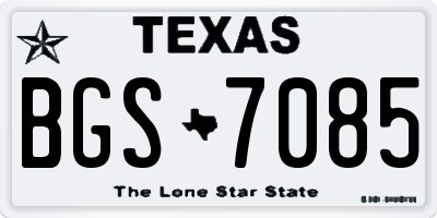 TX license plate BGS7085