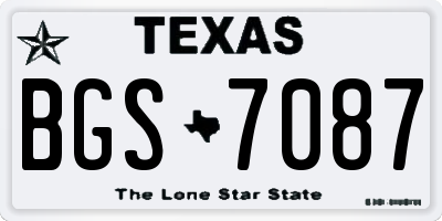 TX license plate BGS7087