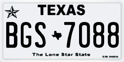 TX license plate BGS7088