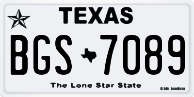 TX license plate BGS7089