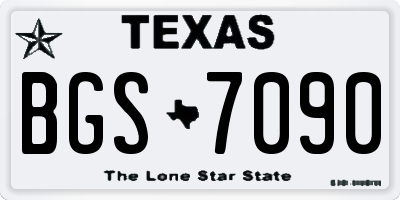 TX license plate BGS7090