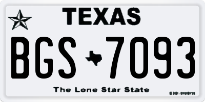 TX license plate BGS7093