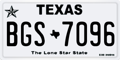 TX license plate BGS7096