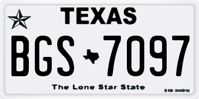 TX license plate BGS7097