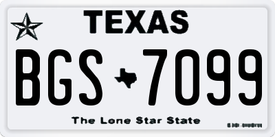 TX license plate BGS7099