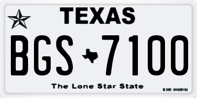 TX license plate BGS7100
