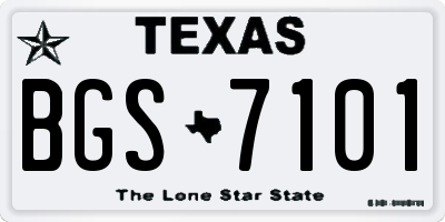TX license plate BGS7101