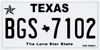 TX license plate BGS7102