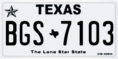 TX license plate BGS7103