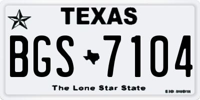 TX license plate BGS7104
