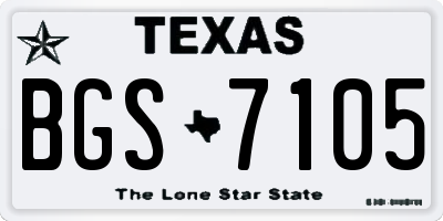 TX license plate BGS7105