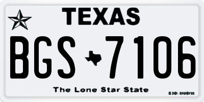 TX license plate BGS7106