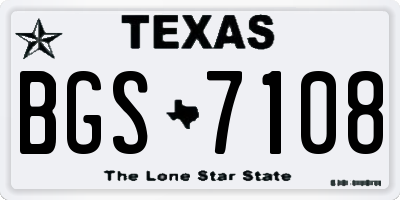 TX license plate BGS7108