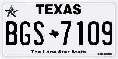 TX license plate BGS7109