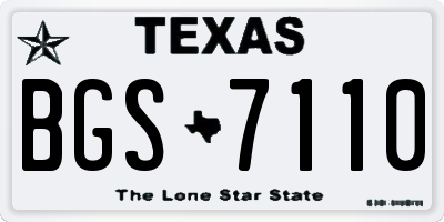 TX license plate BGS7110