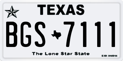 TX license plate BGS7111
