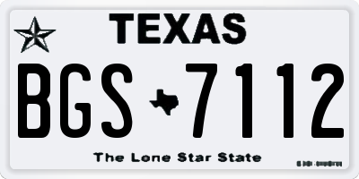 TX license plate BGS7112