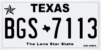 TX license plate BGS7113