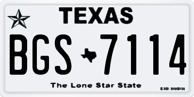 TX license plate BGS7114