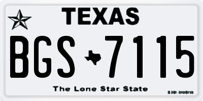 TX license plate BGS7115