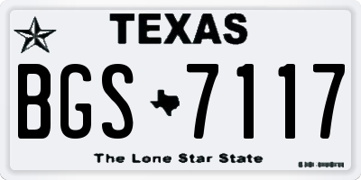 TX license plate BGS7117