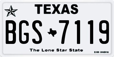 TX license plate BGS7119