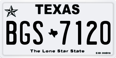 TX license plate BGS7120
