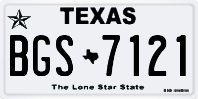 TX license plate BGS7121