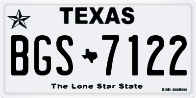 TX license plate BGS7122